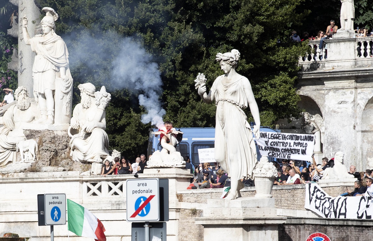 manifestazione roma green pass