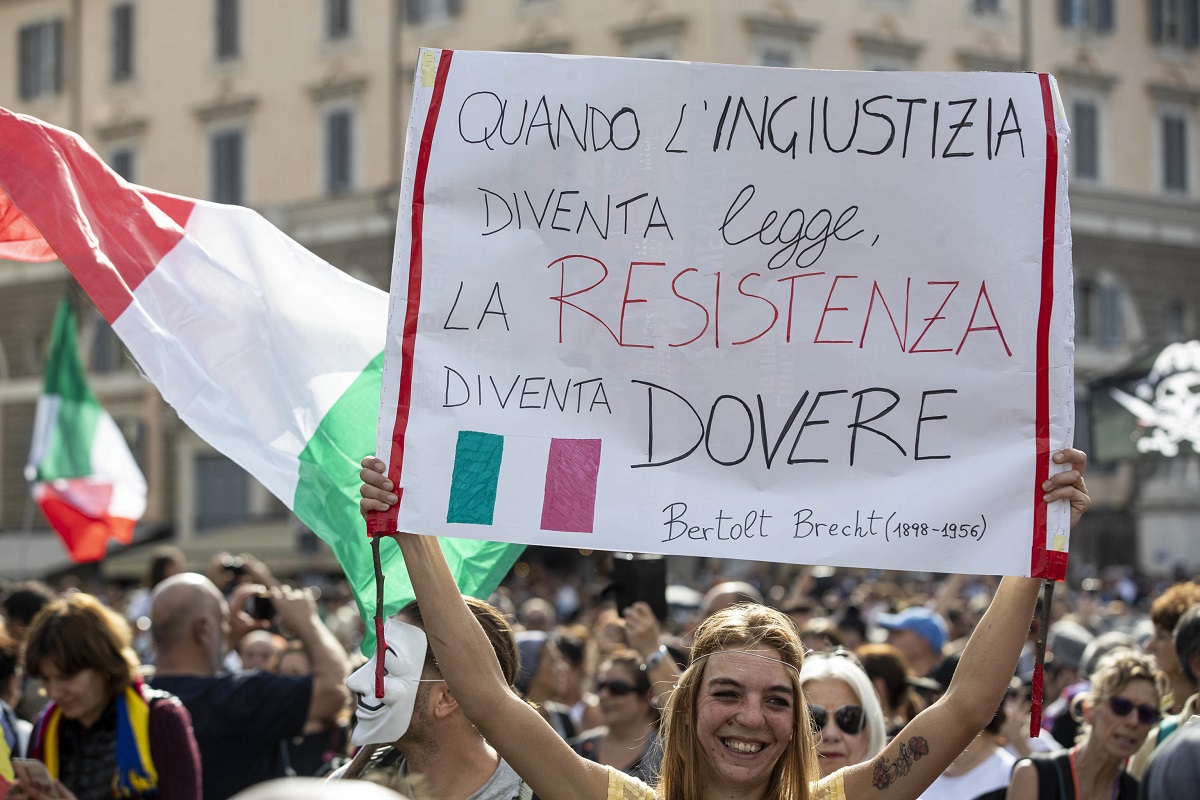 manifestazione roma green pass