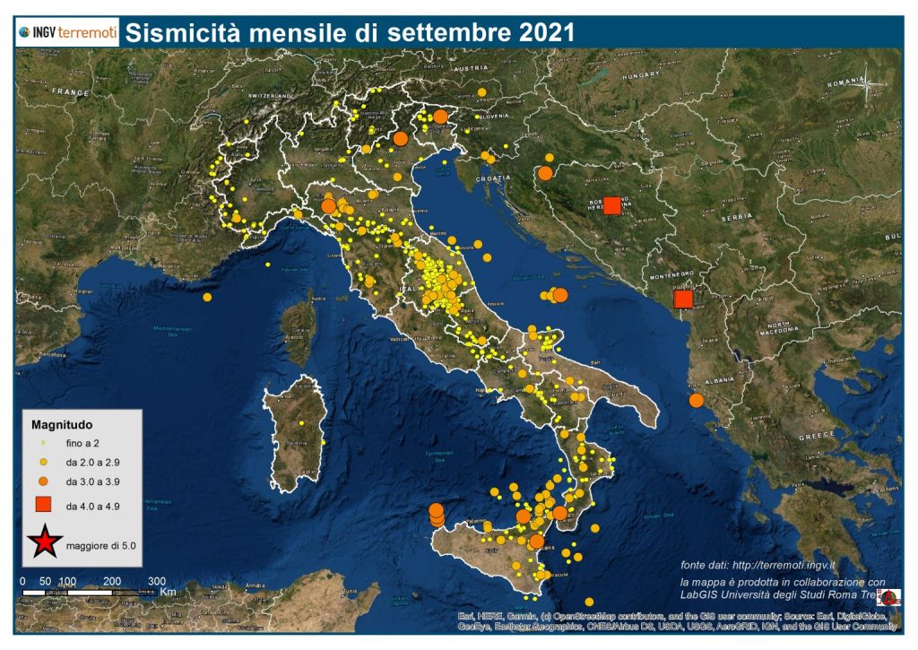 sismicità settembre