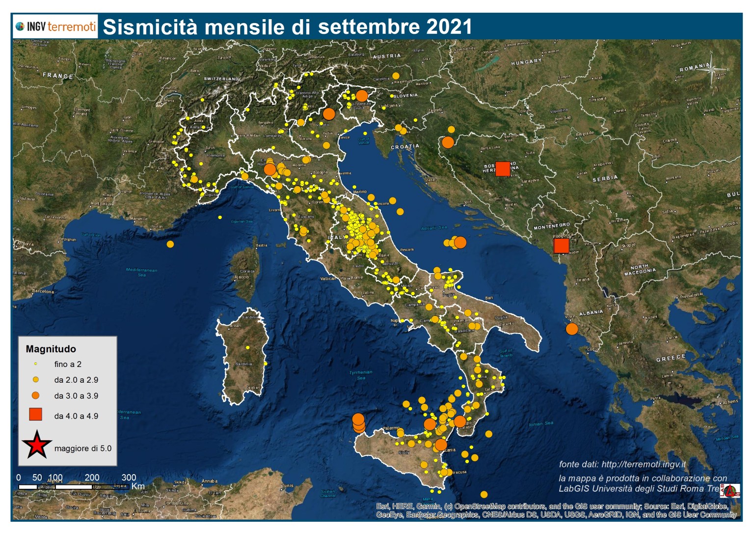 Le Mappe Mensili Della Sismicità A Settembre 1399 Scosse 46 Terremoti Al Giorno 1273