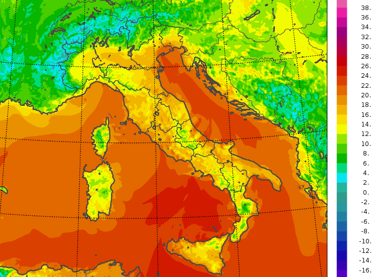 temperature minime italia oggi