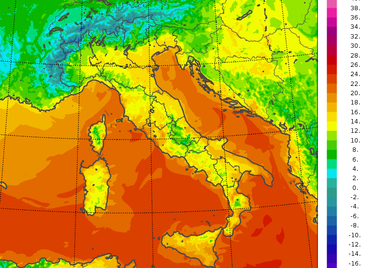 temperature minime italia oggi