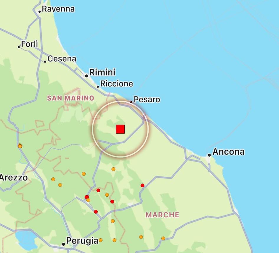 terremoto marche oggi