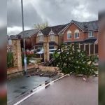 Meteo, possibile tornado devasta case e auto in Inghilterra: alberi e muri abbattuti a Widnes – FOTO e VIDEO