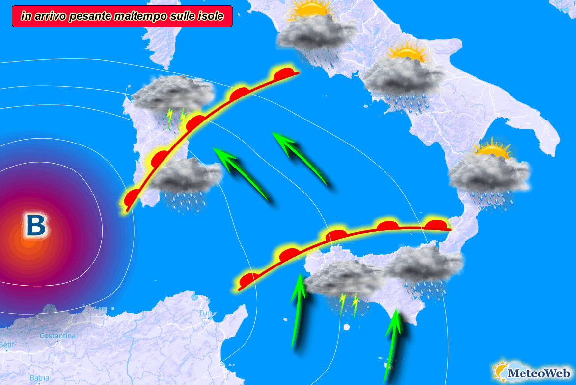 Previsioni Meteo, Focus Sul Ciclone Al Sud: Pesante Maltempo In Arrivo ...