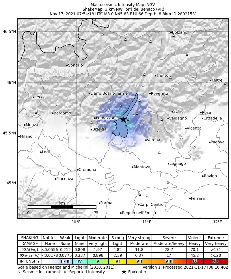 terremoto oggi verona brescia