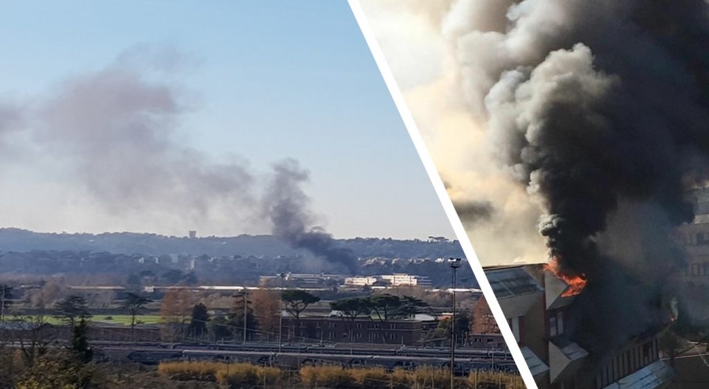 incendio a roma tor di quinto