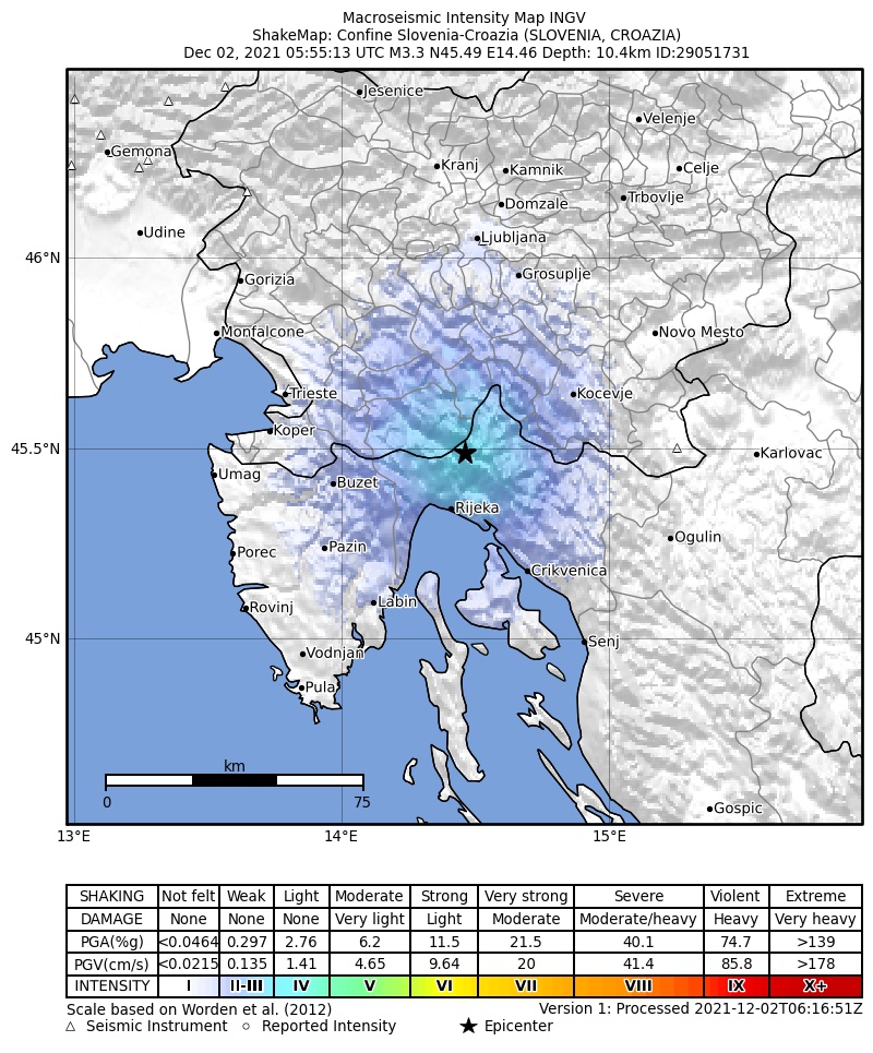 terremoto croazia slovenia