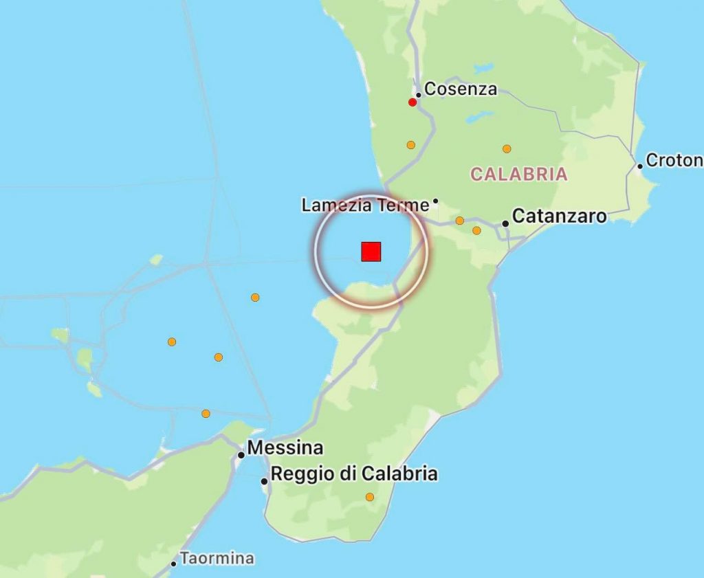 terremoto oggi calabria