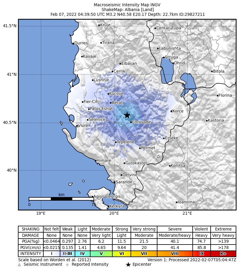 terremoto albania