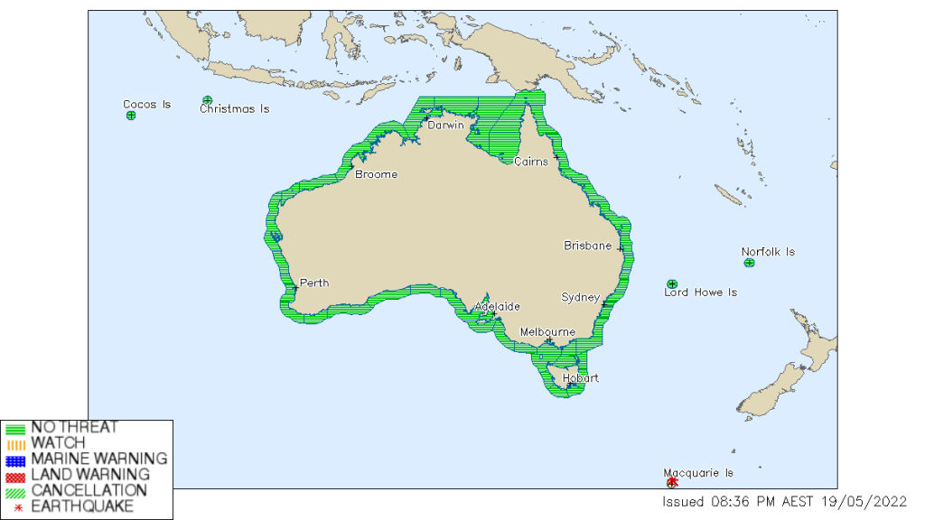 allarme tsunami australia