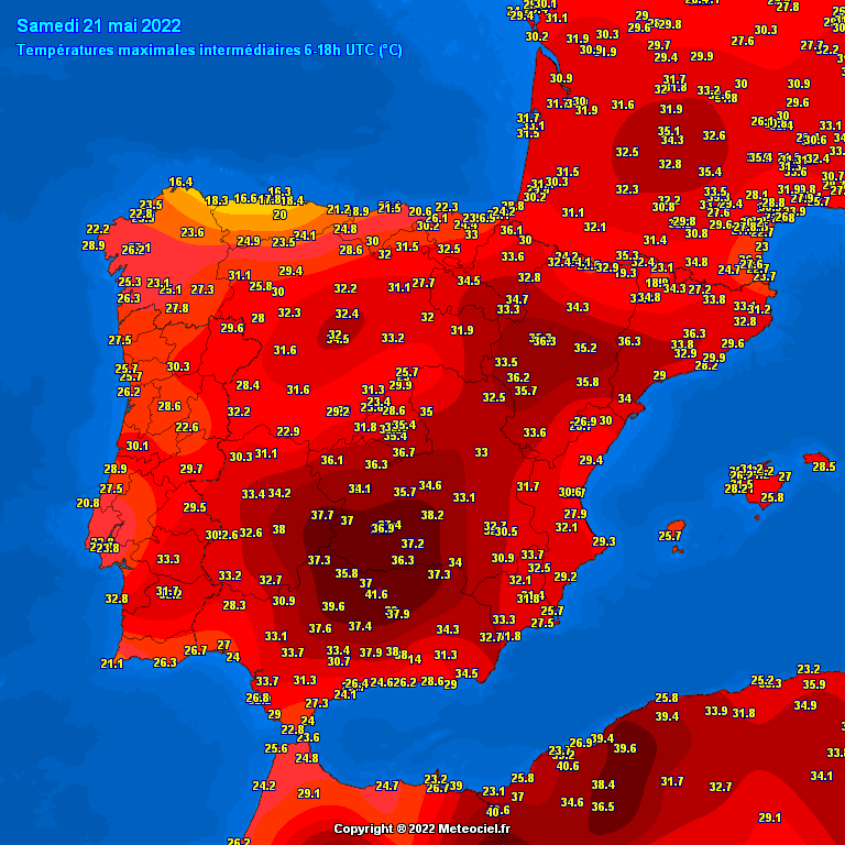 caldo spagna 21 maggio 2022