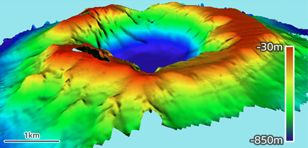 cratere vulcano Hunga-Tonga Hunga-Ha'apai