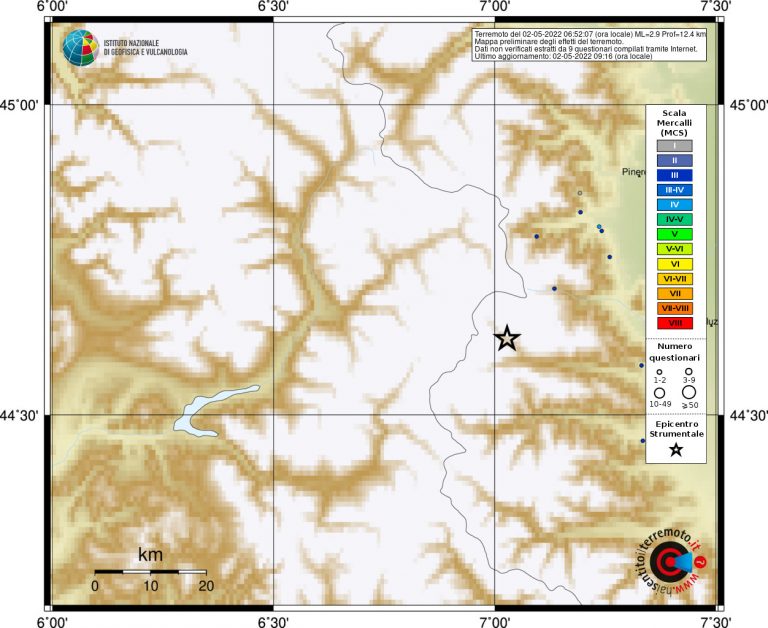 terremoto pontechianale cuneo piemonte