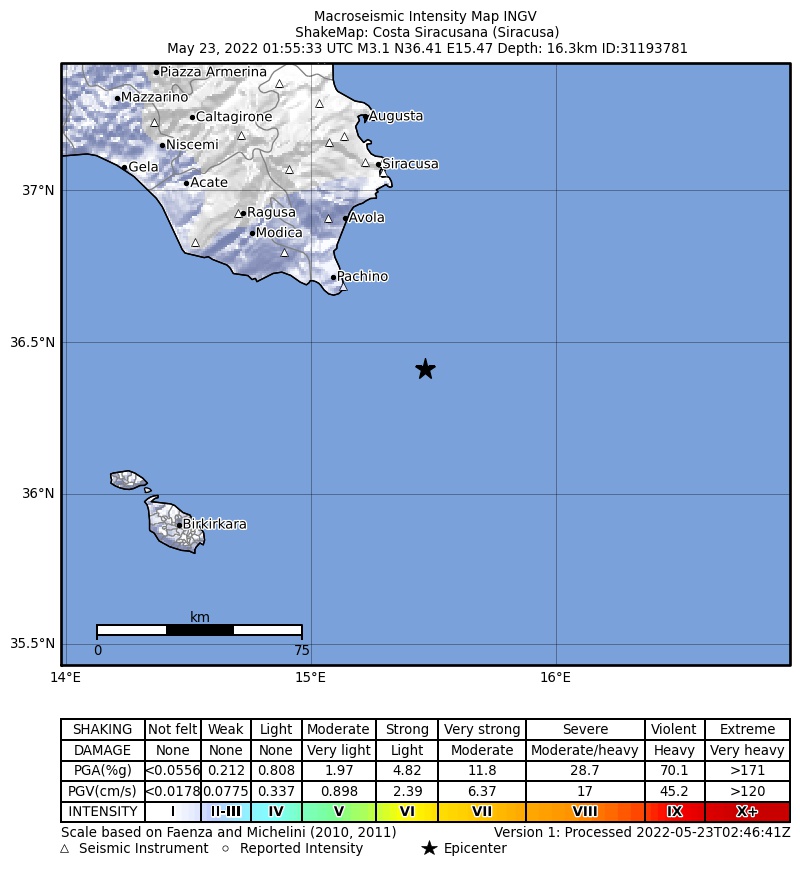 terremoto sicilia siracusa