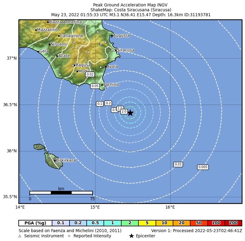 terremoto sicilia siracusa
