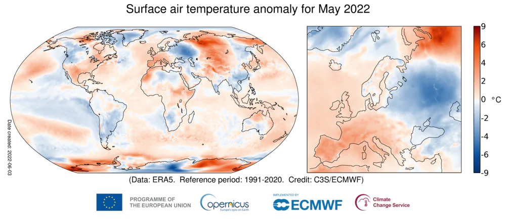 anomalia temperatura maggio 2022