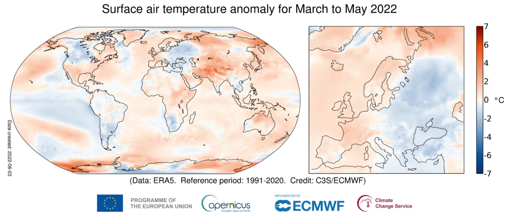 anomalia temperatura primavera boreale 2022