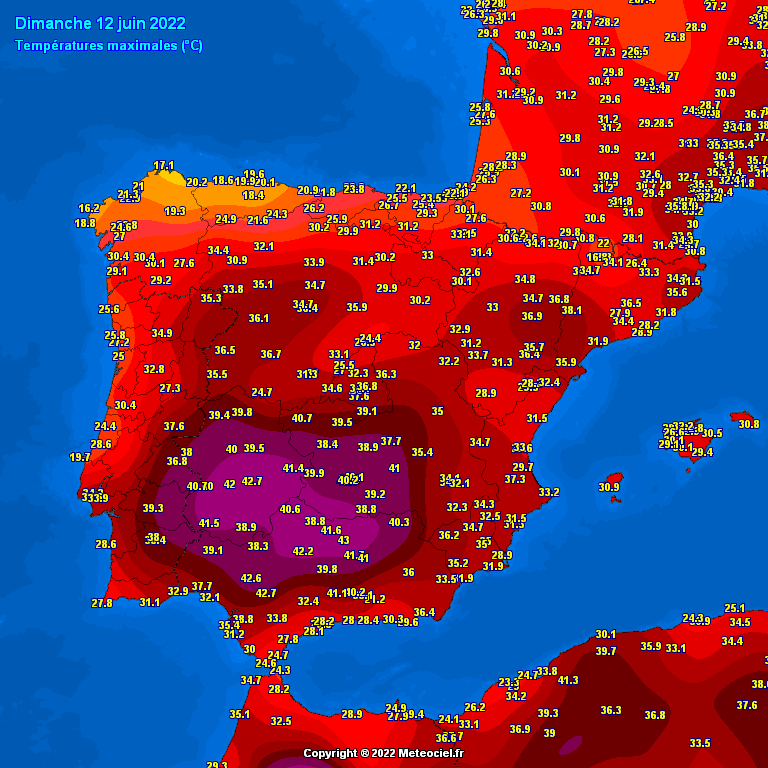 caldo spagna 12 giugno 2022