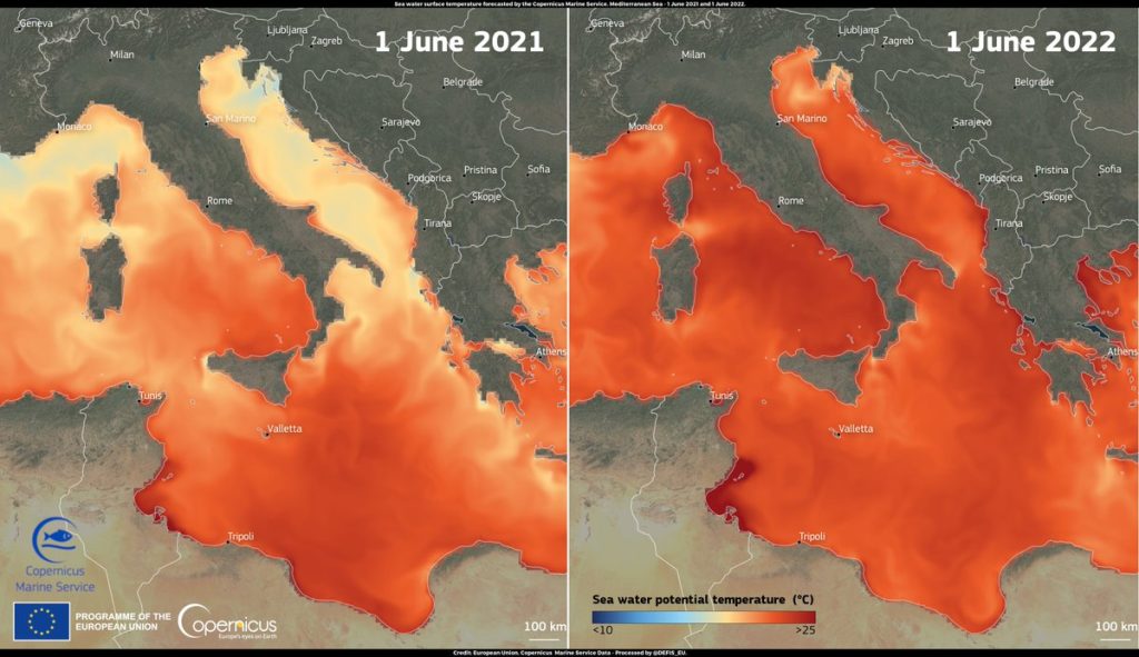 temperatura mare 1 giugno