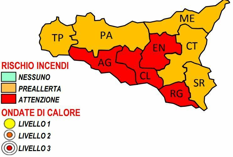 allerta incendi sicilia 20 agosto