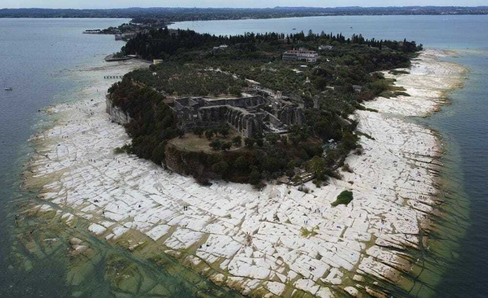 sirmione lago garda siccità