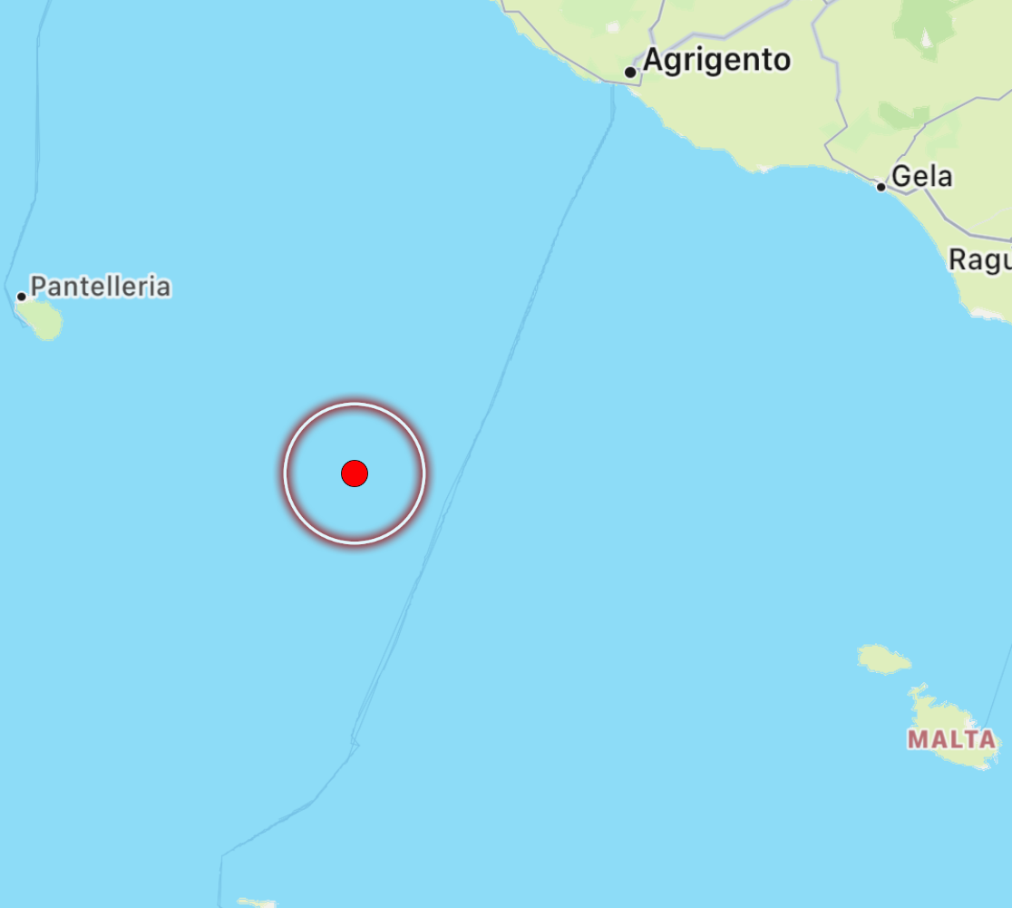 terremoto canale di sicilia 21 agosto 2022