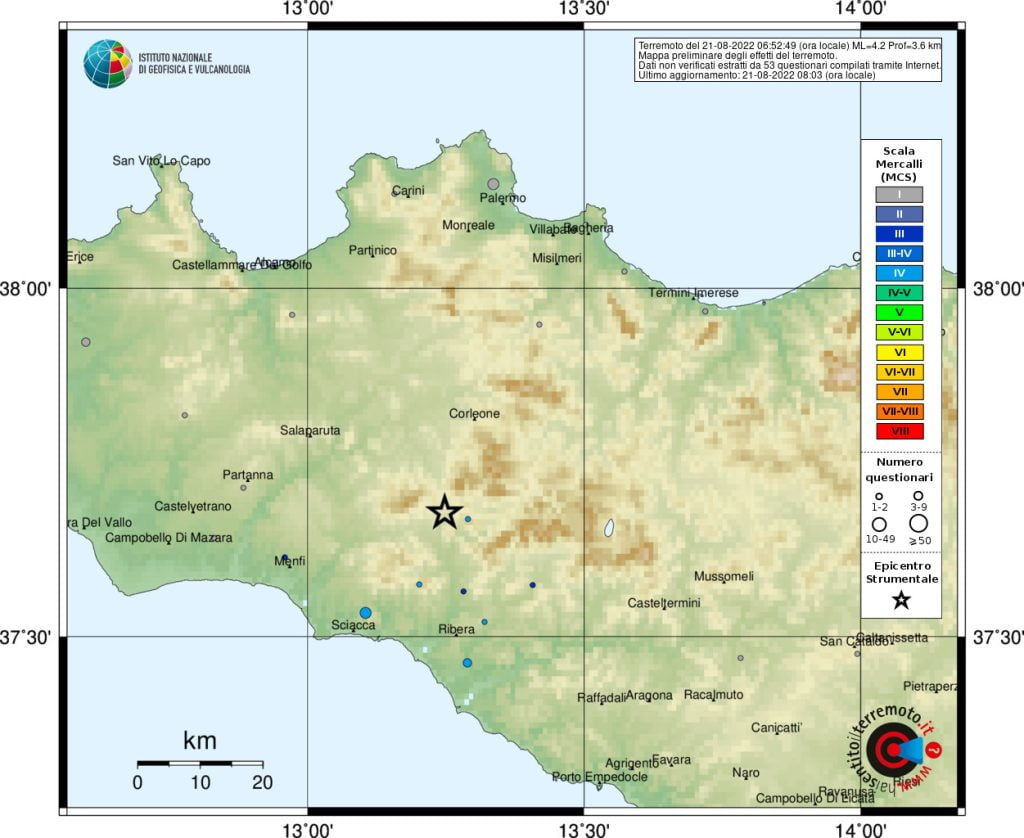 terremoto sicilia oggi