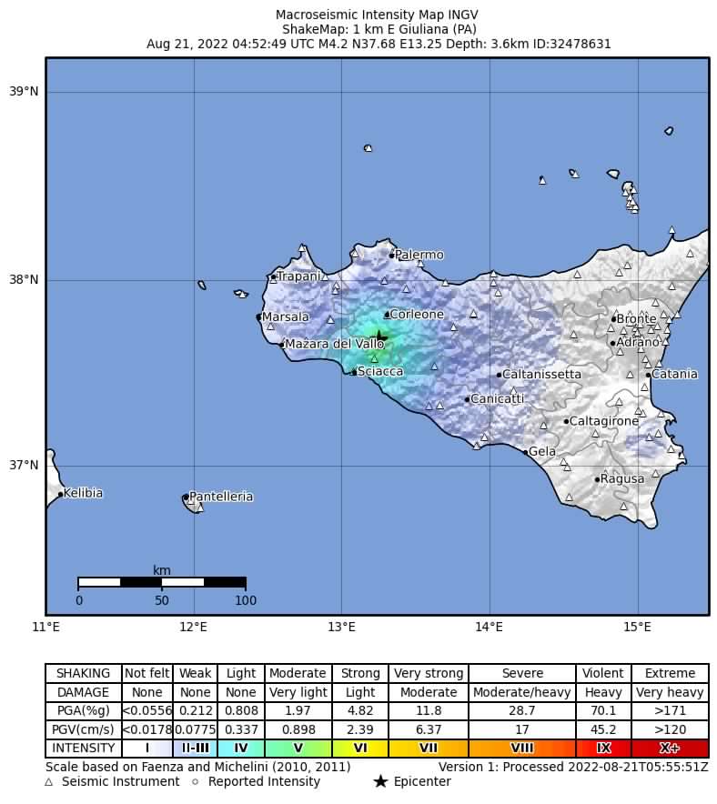 terremoto sicilia oggi