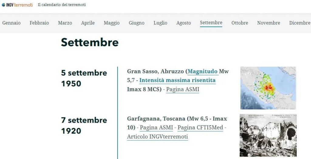 calendario ingv terremoti