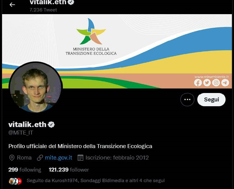 profilo twitter mite hackerato