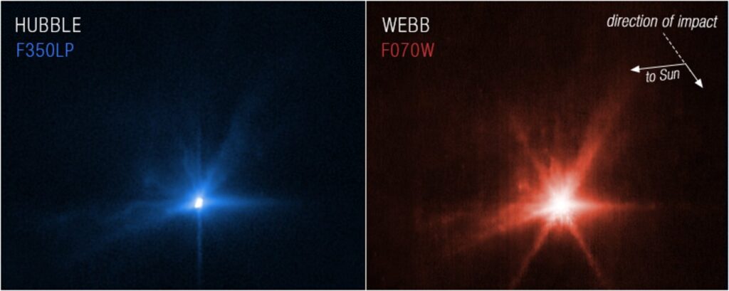 impatto dart hubble webb