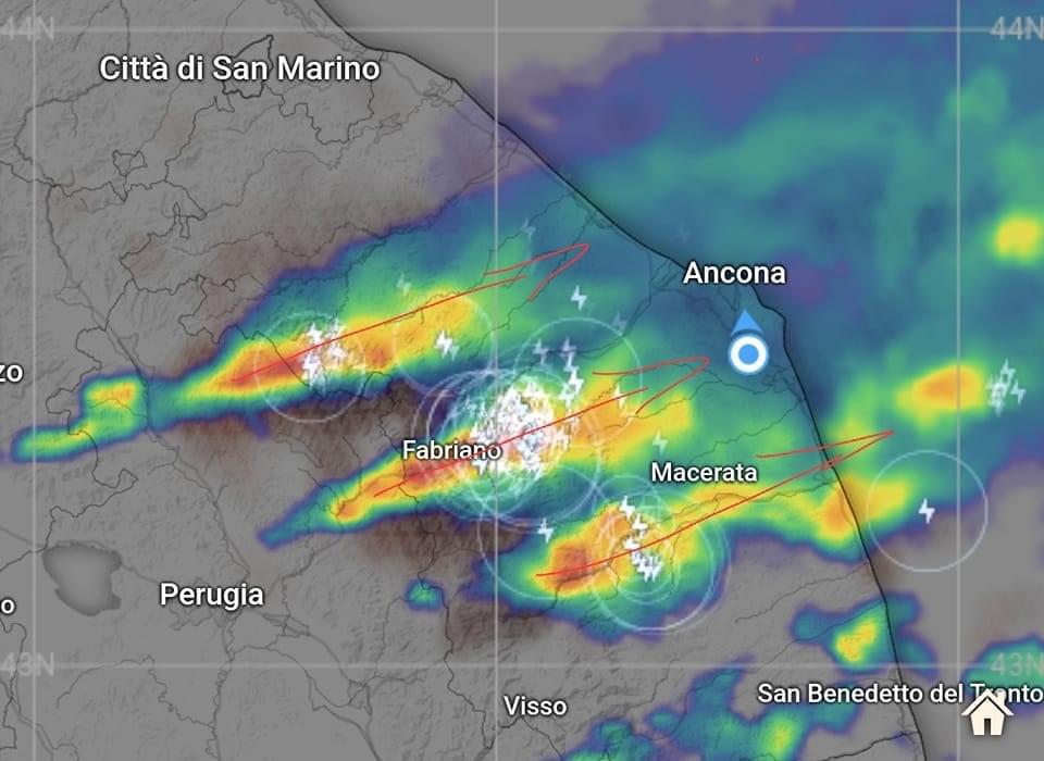 maltempo temporali marche notte