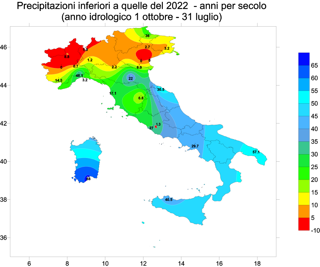 siccità 2022 italia