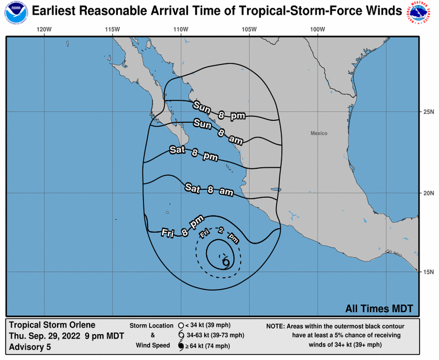 tempesta tropicale Orlene