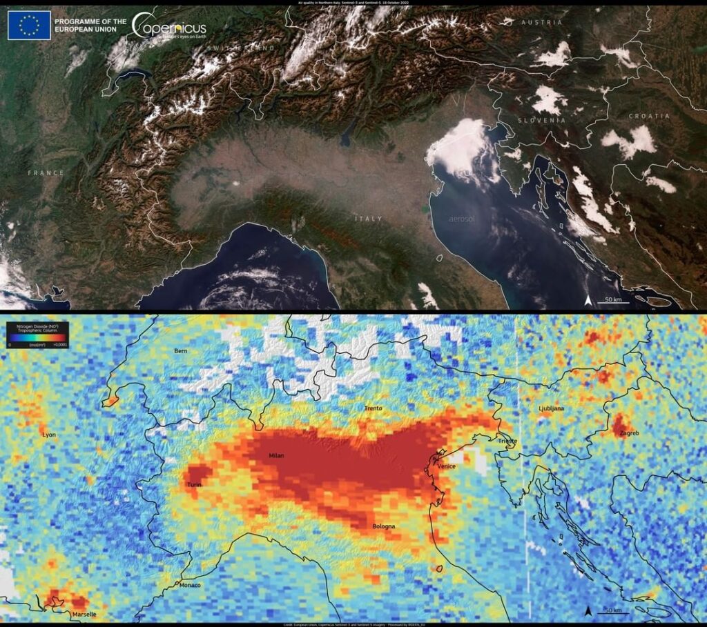 smog nord italia copernicus