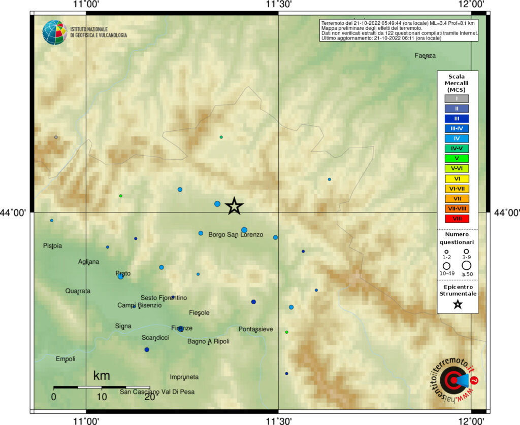 terremoto firenze pistoia toscana