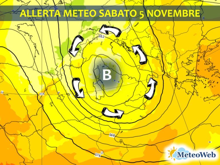 allerta meteo sabato 5 novembre