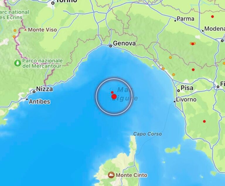 terremoto mar ligure