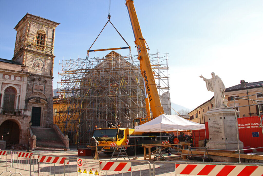 cantiere della Basilica di San Benedetto a Norcia