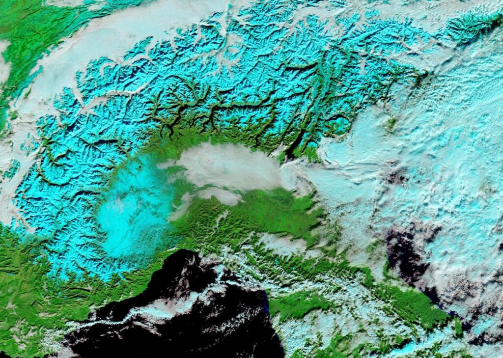 italia dallo spazio neve nord ovest 17 dicembre 2022