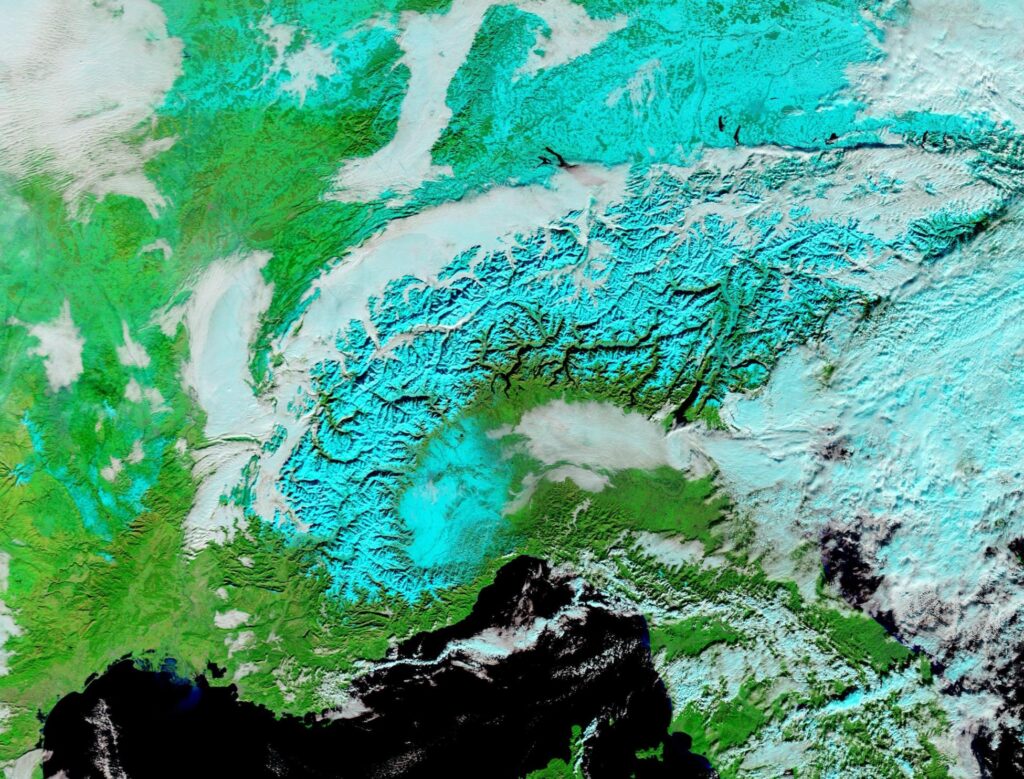 italia dallo spazio neve nord ovest 17 dicembre 2022