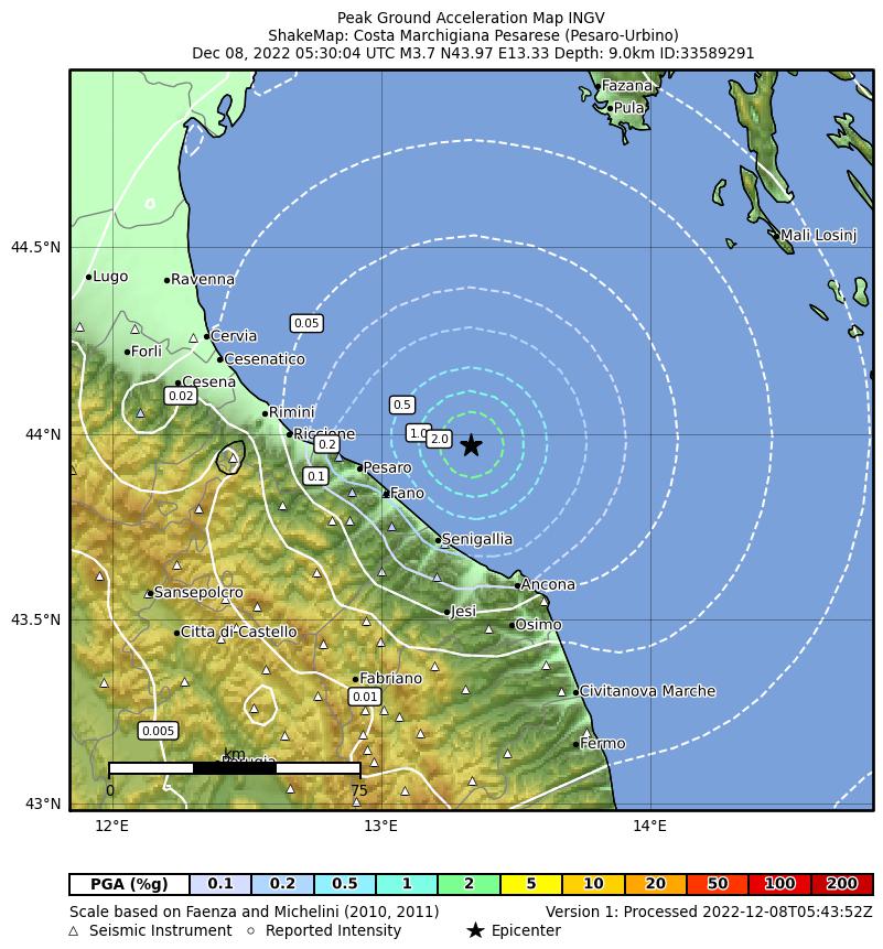 terremoto ancona marche pesaro oggi