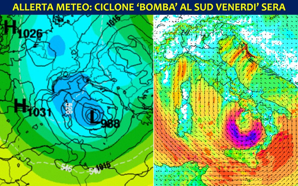 allerta meteo ciclone bomba sud italia