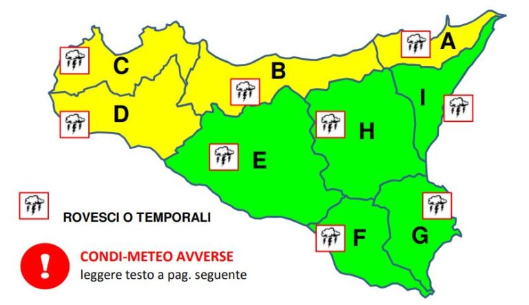 allerta meteo sicilia 21 gennaio