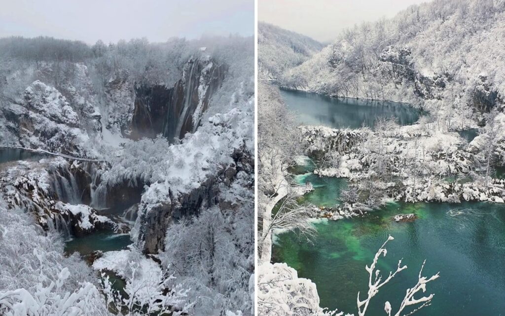 foto neve croazia parco plitvice