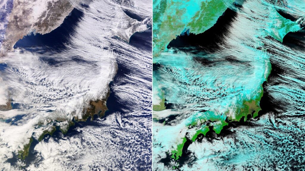 giappone neve gelo satellite