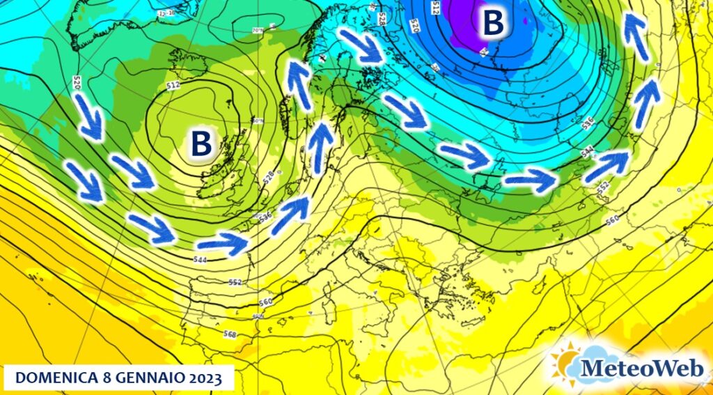 previsioni meteo domenica 8 gennaio 2023