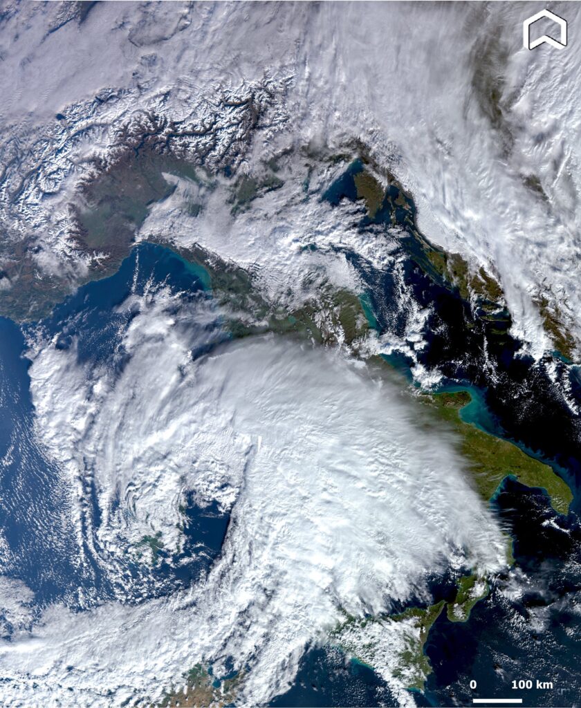 satellite meteo italia ciclone polare