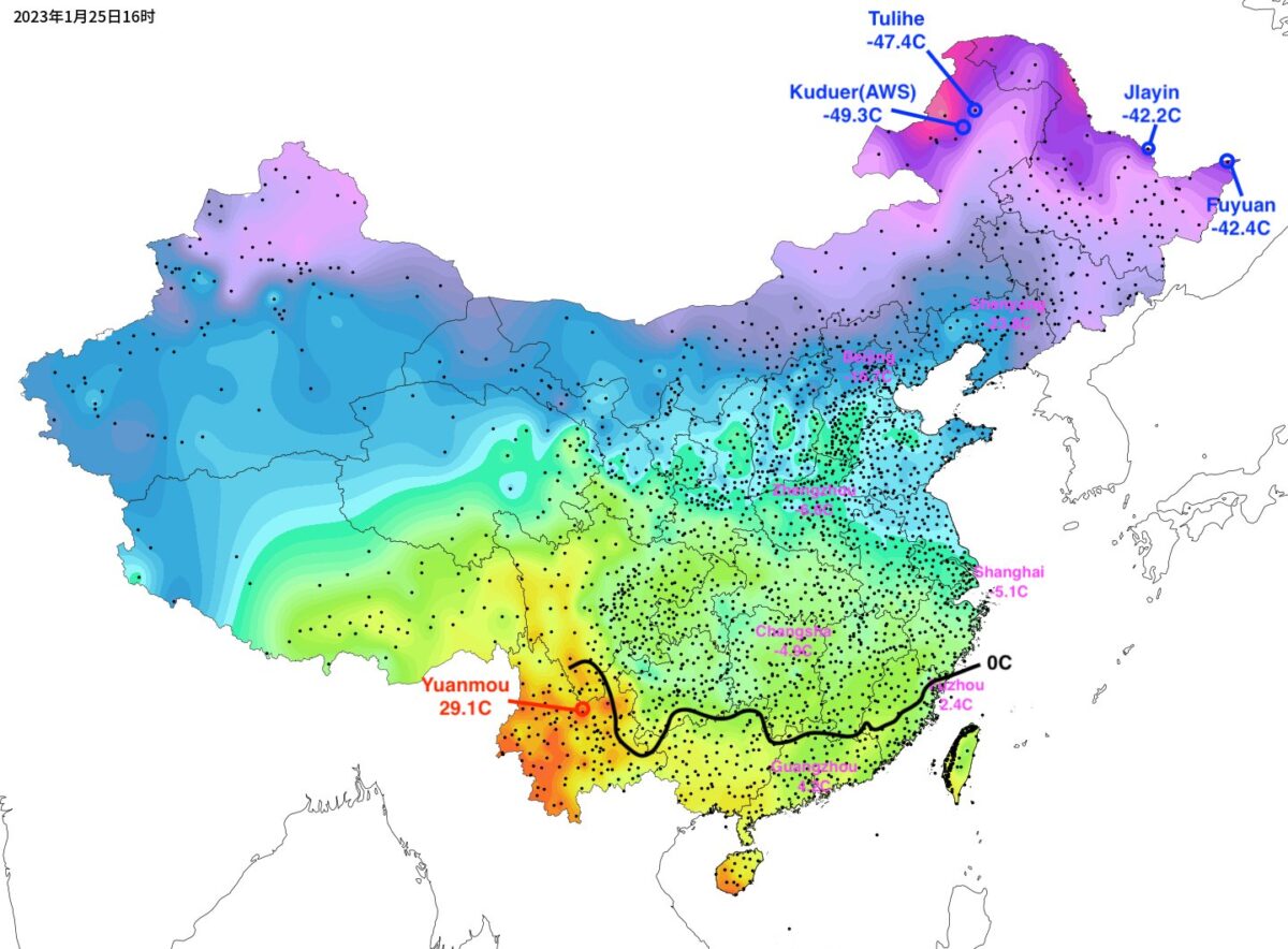 temperature minime cina